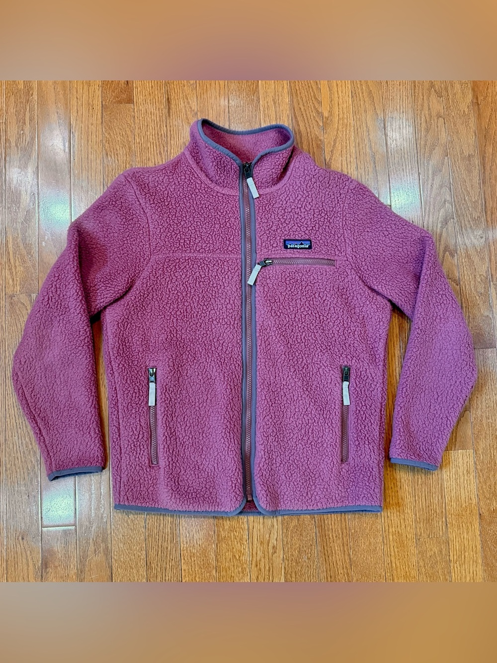Patagonia Womens Small Retro Pile Fleece Jacket Full Zip Up Front Sherpa Teddy